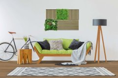 Akustický lamelový panel pravé dřevo, střední dubová dýha na filcovém podkladu, rozměr 52 x 52 cm z kolekce Modular Wall A.S.Création - DD136699