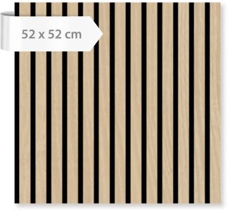 Akustický lamelový panel dřevo, střední dubová dýha, 52 x 52 cm / Modular Wall 136699 A.S.Création