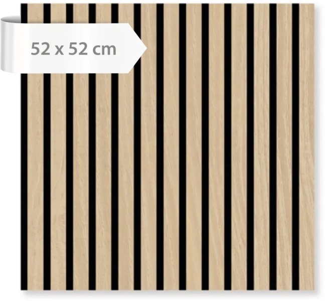 Akustický lamelový panel dřevo, střední dubová dýha, 52 x 52 cm / Modular Wall 136699 A.S.Création