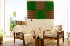 Akustický lamelový panel pravé dřevo, tmavá dubová dýha na filcovém podkladu, rozměr 52 x 52 cm z kolekce Modular Wall A.S.Création - DD136705