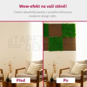 Akustický lamelový panel pravé dřevo, tmavá dubová dýha na filcovém podkladu, rozměr 52 x 52 cm z kolekce Modular Wall A.S.Création - DD136705
