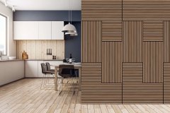 Akustický lamelový panel pravé dřevo, tmavá dubová dýha na filcovém podkladu, rozměr 52 x 52 cm z kolekce Modular Wall A.S.Création - DD136705