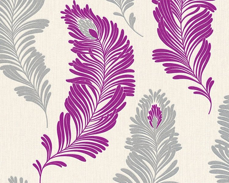 Vinylová tapeta na stěnu fialové peří 30509-4 / Tapety na zeď 305094 New Orleans AS (0,53 x 10,05 m) A.S.Création