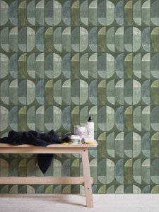 Vliesová tapeta  zelená geometrická 375312 / Tapety na zeď 37531-2 Geo Nordic (0,53 x 10,05 m) A.S.Création