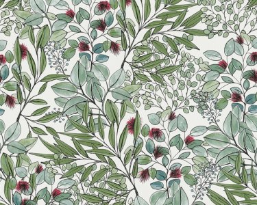 Vliesová tapeta  zelená, fialová, květy, listy 375341 / Tapety na zeď 37534-1 Geo Nordic (0,53 x 10,05 m) A.S.Création