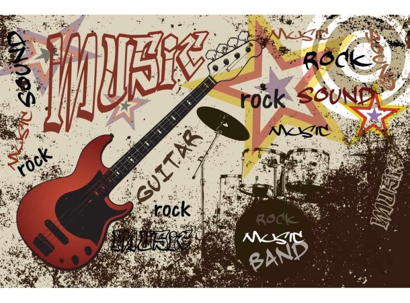 Vliesová fototapeta Červená kytara 375 x 250 cm + lepidlo zdarma / MS-5-0324 vliesové fototapety na zeď DIMEX