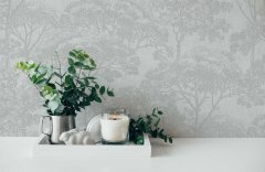 Vintage vliesová tapeta - stromy v béžové a krémové barvě, jemně strukturovaný povrch tapety připomíná malířské plátno - vliesová tapeta na zeď od A.S.Création