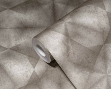 Vliesová tapeta béžovo-šedý, stříbrný beton, fazetový vzor 386923 / Tapety na zeď 38692-3 My Home My Spa (0,53 x 10,05 m) A.S.Création
