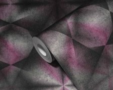 Vliesová tapeta fialová, černá, stříbrný beton, fazetový vzor 386921 / Tapety na zeď 38692-1 My Home My Spa (0,53 x 10,05 m) A.S.Création