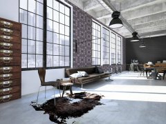 Vliesová tapeta fialová, černá, stříbrný beton, fazetový vzor 386921 / Tapety na zeď 38692-1 My Home My Spa (0,53 x 10,05 m) A.S.Création