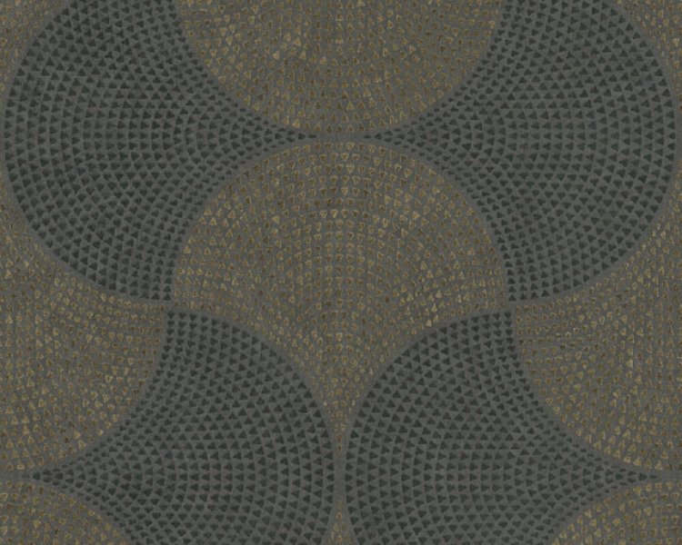 Vliesová tapeta mozaika s vintage vzhledem, černá, šedá, metalická 380274 / Tapety na zeď 38027-4 Cuba (0,53 x 10,05 m) A.S.Création