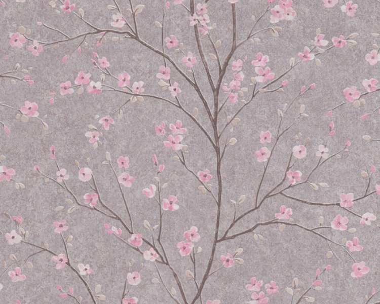 Vliesová tapeta květy, třešeň, sakura, asijský vzor, růžová, šedá 379122 / Tapety na zeď 37912-2 Metropolitan Stories 2 (0,53 x 10,05 m) A.S.Création