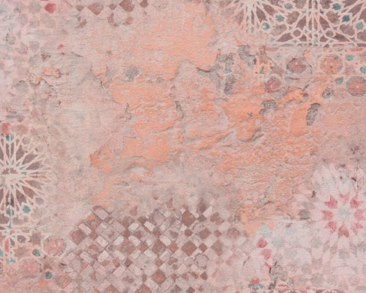 Vliesová tapeta rustikální mozaika, hnědá, šedá, oranžová 378582 / Tapety na zeď 37858-2 Metropolitan Stories 2 (0,53 x 10,05 m) A.S.Création