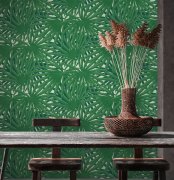 Designová vliesová tapeta Jungle, metalický efekt - zelená, bílá, metalická - vliesová tapeta od A.S.Création