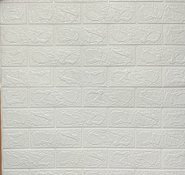 3D pěnový obkladový samolepicí panel na zeď PB3501 bílá cihla 70 x 77 cm / samolepicí stěnové obkladové panely Grace