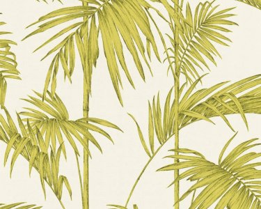 Vliesová tapeta palmové listy 36919-4, barva krémová, zelená / vliesové tapety na zeď 369194 Metropolitan Stories (0,53 x 10,05 m) A.S.Création