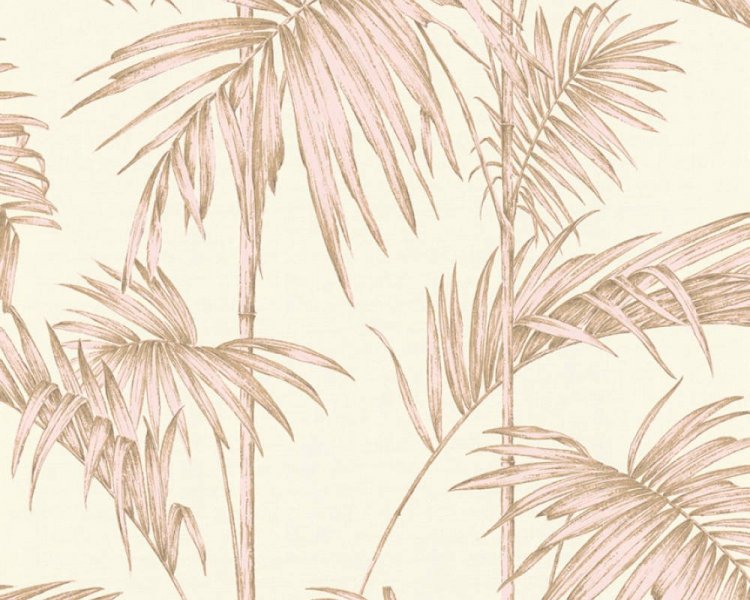 Vliesová tapeta palmové listy 36919-3, barva béžová,hnědá,krémová,růžová / vliesové tapety na zeď 369193 Metropolitan Stories (0,53 x 10,05 m) A.S.Création