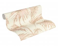 tapeta béžovo růžové palmové listy