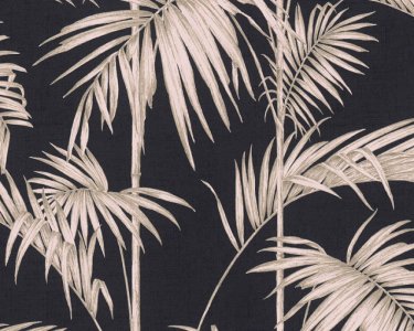Vliesová tapeta palmové listy 36919-1, barva černá, růžová / vliesové tapety na zeď 369191 Metropolitan Stories (0,53 x 10,05 m) A.S.Création