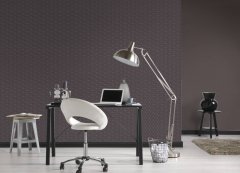 Hnědá hladká vliesová tapeta Uni Metropolitan Stories by AS Création - kombinace