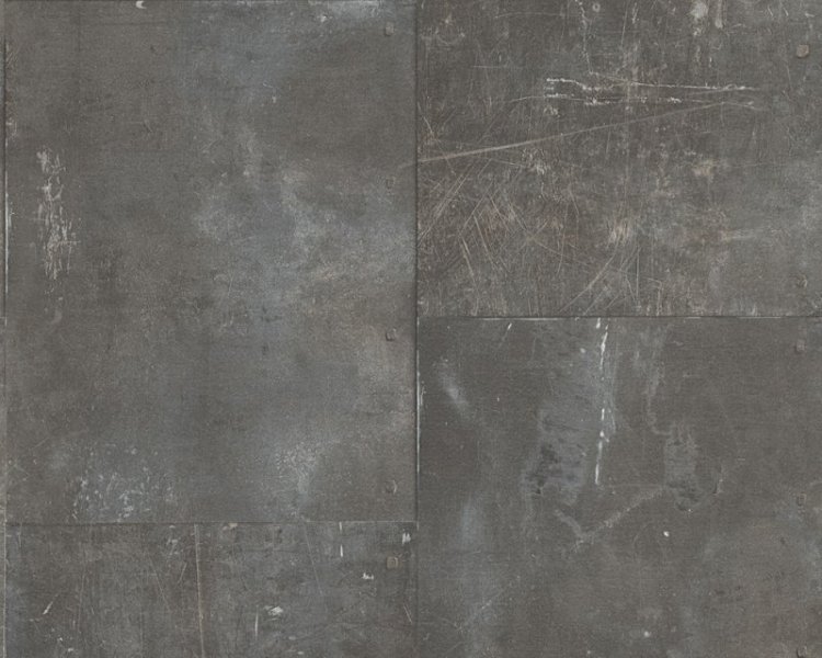 Vliesová tapeta hnědá, béžová poškrábaný plech 96223-2 / Tapety na zeď 962232 New England 2 AS (0,53 x 10,05 m) A.S.Création