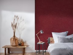 Moderní jednobarevná vliesová tapeta do bytu 376916 v červené barvě. Kvalitní omyvatelná tapeta z kolekce New Life od AS Création