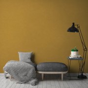 Moderní jednobarevná vliesová tapeta do bytu 376909 v žluté, okrové barvě. Kvalitní omyvatelná tapeta z kolekce New Life od AS Création