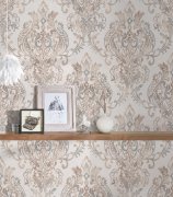 Barokní vliesová tapeta do bytu krémová, béžová, růžová, šedá, zámecký vzor 376811. Kvalitní omyvatelná tapeta z kolekce New Life od AS Création