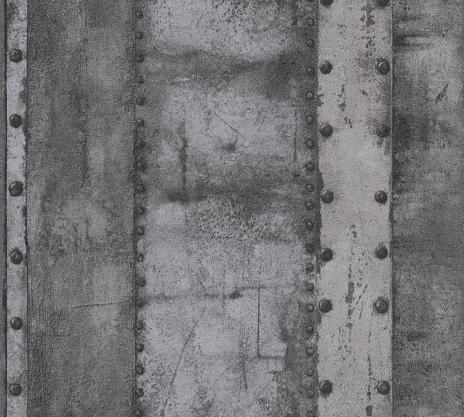 Vliesová tapeta moderní, černá, šedá, metalická 377434 / Tapety na zeď 37743-4 Industrial (0,53 x 10,05 m) A.S.Création