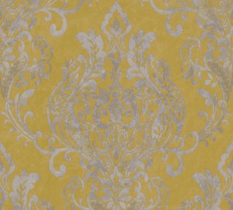 Vliesová barokní tapeta žlutá šedá, zámecký vzor 376812 / Tapety na zeď 37681-2 New Life (0,53 x 10,05 m) A.S.Création