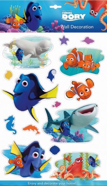 Dětská samolepicí 3D dekorace Disney Hledá se Dory 09939 / Samolepka pro děti Nemo Room Decor (40 x 29 cm)