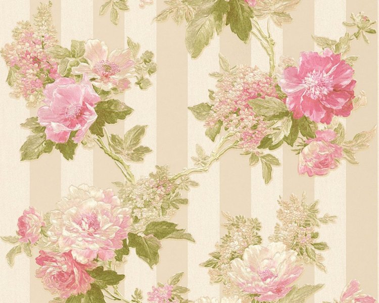 Vliesová tapeta růžové květy 30446-4 / Tapety na zeď 304464 Romantico (0,53 x 10,05 m) A.S.Création