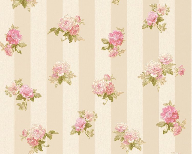 Vliesová tapeta růžové květy 30447-4 / Tapety na zeď 304474 Romantico (0,53 x 10,05 m) A.S.Création