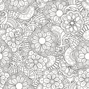 Tabulové omalovánky květiny - samolepicí fólie  67,5 cm x 1,5 m / nalepovací tabule, samolepící fólie a tapety Flowers 14155 Gekkofix
