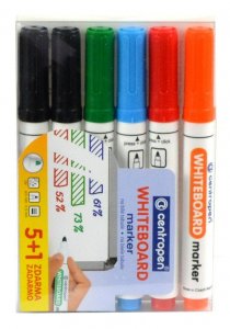 Fixy stíratelné Whiteboard Marker 6 ks / popisovače na bílé tabule CENTROPEN 991080