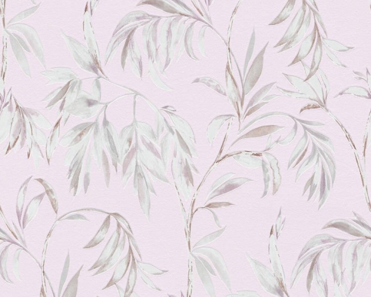Vliesová tapeta hnědé, šedé, fialové listy na růžovém podkladu  378305 / Tapety na zeď 37830-5 Attractive (0,53 x 10,05 m) A.S.Création