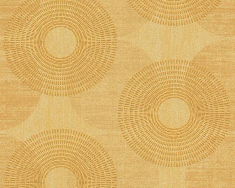 Vliesová grafická tapeta žlutá, kruhy 378324 / Tapety na zeď 37832-4 Attractive (0,53 x 10,05 m) A.S.Création