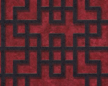 Vliesová 3D tapeta 374652 červená, černá geometrická / Tapety na zeď 37465-2 Asian Fusion (0,53 x 10,05 m) A.S.Création