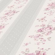 Vliesová matná a mírně strukturovaná tapeta - pruhy, květy a tečky - šedá, růžová, bílá - vliesová tapeta na zeď od A.S.Création z kolekce Maison Charme.
