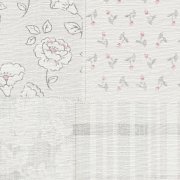 Vliesová tapeta s květinovým kostkovaným vzorem, venkovský styl – šedá, růžová, bílá - matná, mírně strukturovaná vliesová tapeta na zeď od A.S.Création z kolekce Maison Charme
