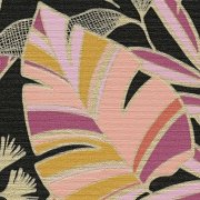 Vliesová tapeta zlatá, růžová, černá - listy, džungle 390953 / Tapety na zeď 39095-3 Antigua (0,53 x 10,05 m) A.S.Création