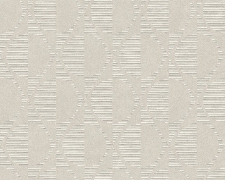 Vliesová retro tapeta grafická -  béžová, krémová, šedá, taupe 374782 / Tapety na zeď 37478-2 Pop Style (0,53 x 10,05 m) A.S.Création
