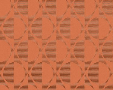 Vliesová retro tapeta grafická -  oranžová, černá 374784 / Tapety na zeď 37478-4 Pop Style (0,53 x 10,05 m) A.S.Création