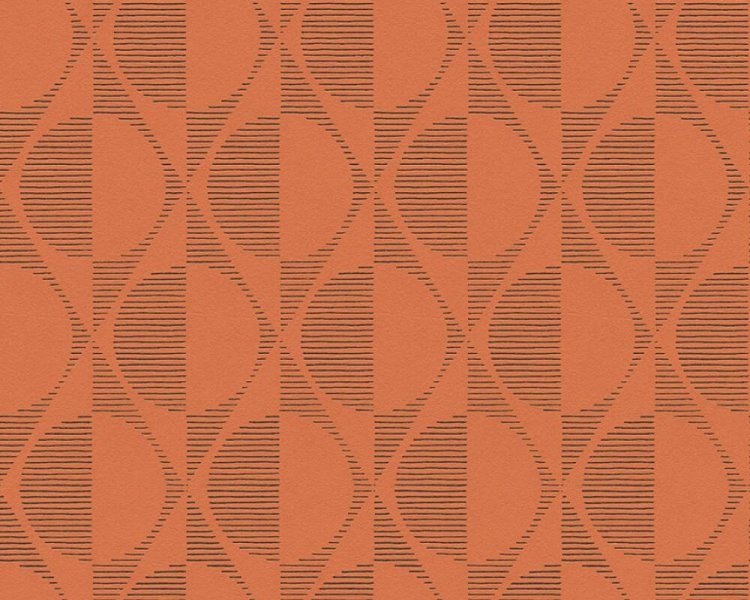 Vliesová retro tapeta grafická -  oranžová, černá 374784 / Tapety na zeď 37478-4 Pop Style (0,53 x 10,05 m) A.S.Création