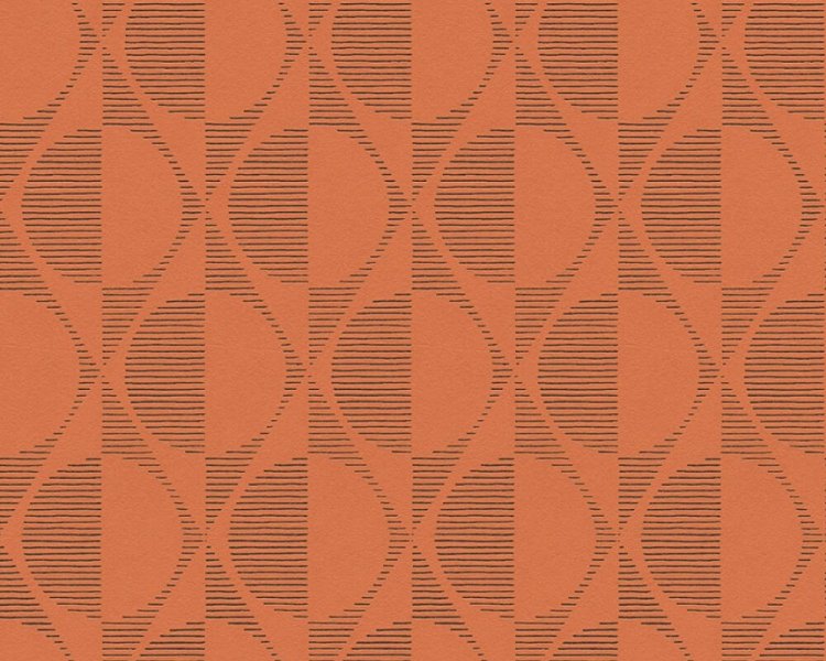 Vliesová retro tapeta grafická -  oranžová, černá 374784 / Tapety na zeď 37478-4 Pop Style (0,53 x 10,05 m) A.S.Création