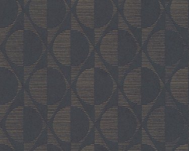 Vliesová retro tapeta grafická -  černá, zlatá, metalická 374781 / Tapety na zeď 37478-1 Pop Style (0,53 x 10,05 m) A.S.Création