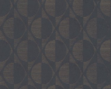Vliesová retro tapeta grafická -  černá, zlatá, metalická 374781 / Tapety na zeď 37478-1 Pop Style (0,53 x 10,05 m) A.S.Création