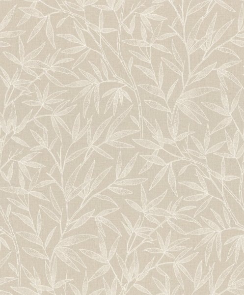 Vliesová tapeta béžové listy, rostlinný vzor (0,53 x 10,05 m) / Vliesové tapety na zeď Liverna 554847Rasch