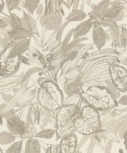 Vliesová tapeta hnědé listy, rostlinný vzor (0,53 x 10,05 m) / Vliesové tapety na zeď Liverna 554915 Rasch