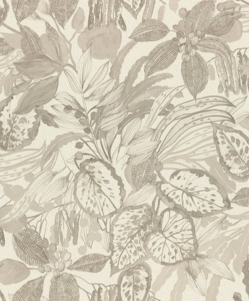 Vliesová tapeta hnědé listy, rostlinný vzor (0,53 x 10,05 m) / Vliesové tapety na zeď Liverna 554915 Rasch